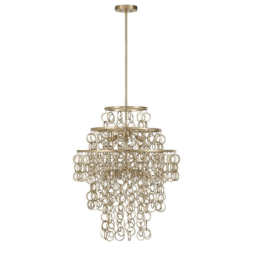 Savoy House Sententas 9 Lt Pendant, Noble Brass