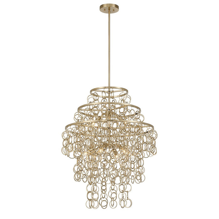 Savoy House Sententas 9 Lt Pendant, Noble Brass