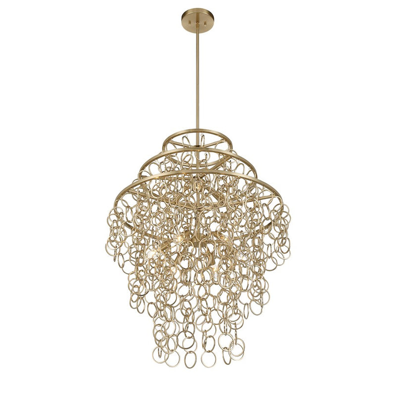 Savoy House Sententas 9 Lt Pendant, Noble Brass