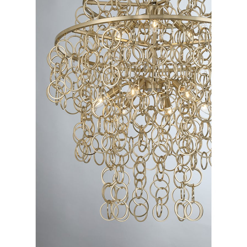 Savoy House Sententas 9 Lt Pendant, Noble Brass