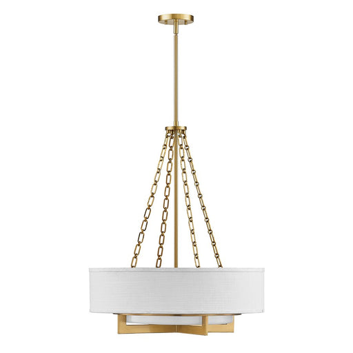 Savoy House Brentwood 4 Lt Pendant, White, Warm Brass
