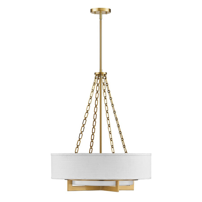 Savoy House Brentwood 4 Lt Pendant, White, Warm Brass