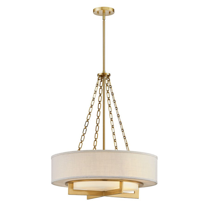 Savoy House Brentwood 4 Lt Pendant, White, Warm Brass