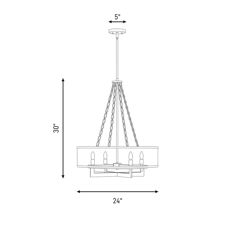 Savoy House Brentwood 4 Lt Pendant, White, Warm Brass