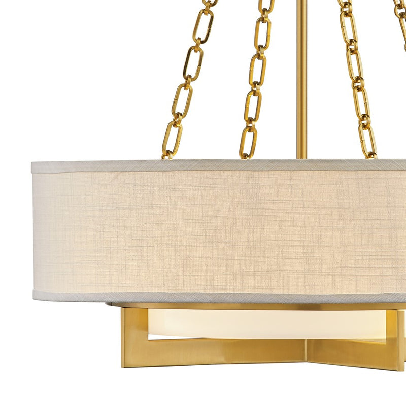 Savoy House Brentwood 4 Lt Pendant, White, Warm Brass