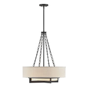Savoy House Brentwood 4 Lt Pendant, White, Matte Black - 7-4999-4-89