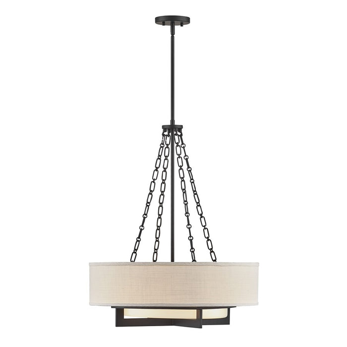 Savoy House Brentwood 4 Lt Pendant, White, Matte Black - 7-4999-4-89