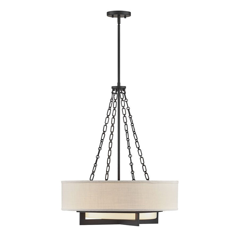 Savoy House Brentwood 4 Lt Pendant, White, Matte Black