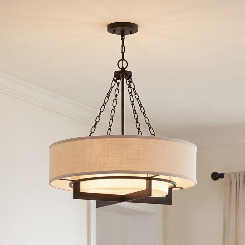 Savoy House Brentwood 4 Lt Pendant, White, Matte Black