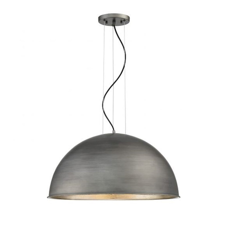 Savoy House Sommerton 3-Light Pendant, Rubbed Zinc/Silver Leaf
