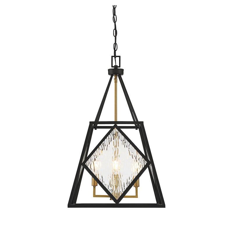 Savoy House Capella 4 Light Pendant, English Bronze and Warm Brass
