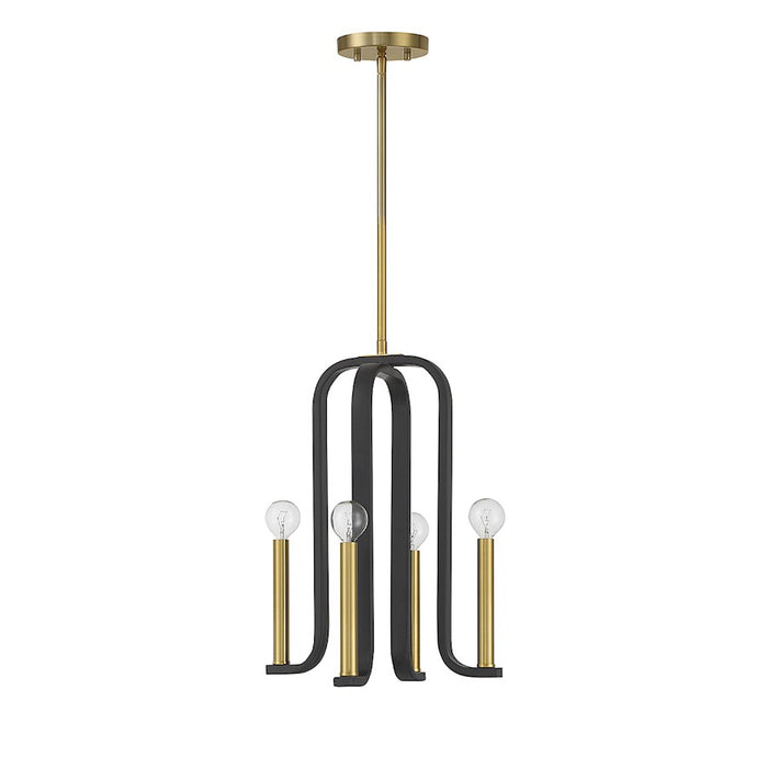 Savoy House Archway 4Lt Pendant, Black/Brass