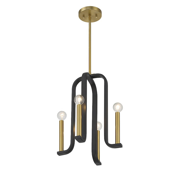 Savoy House Archway 4Lt Pendant, Black/Brass