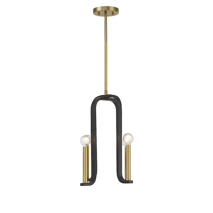 Savoy House Archway 4Lt Pendant, Black/Brass