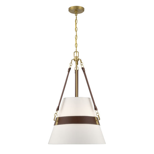 Savoy House Corinth 3 Lt Pendant, White, Warm Brass - 7-5627-3-322