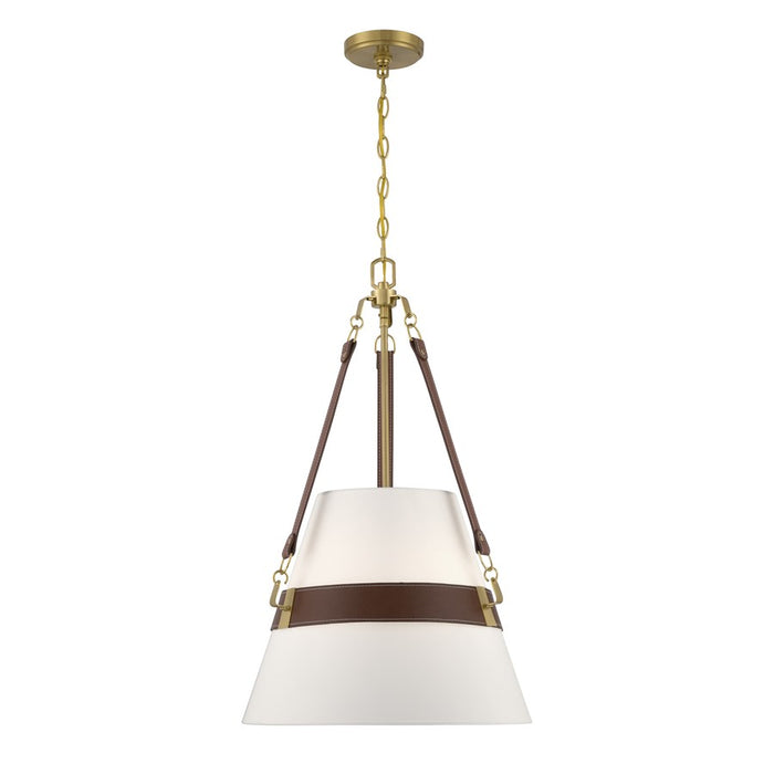 Savoy House Corinth 3 Lt Pendant, White, Warm Brass - 7-5627-3-322