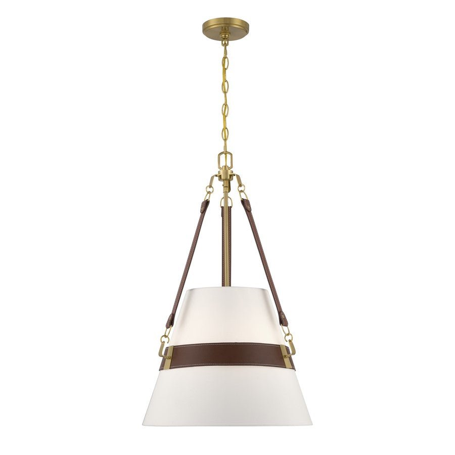 Savoy House Corinth 3 Lt Pendant, White, Warm Brass - 7-5627-3-322