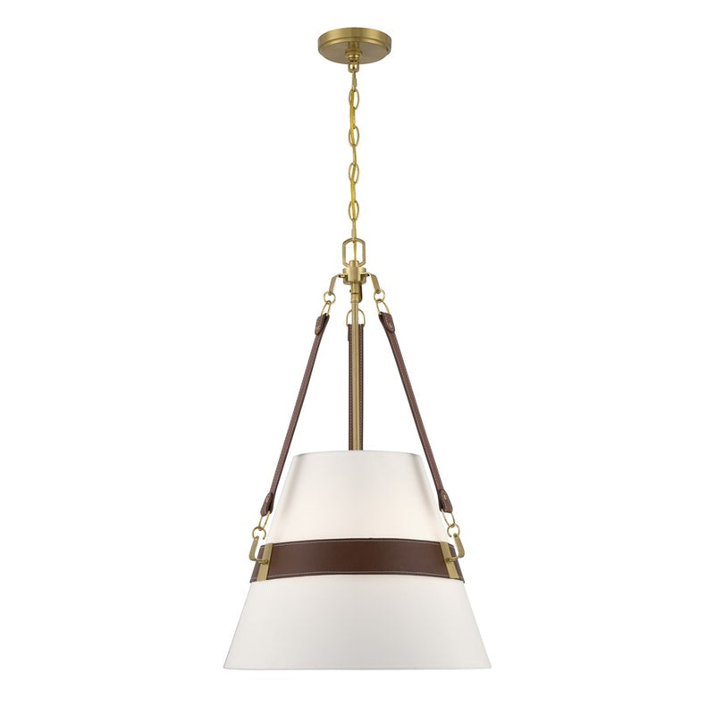 Savoy House Corinth 3 Lt Pendant, White, Warm Brass