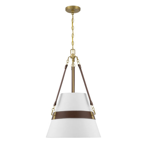 Savoy House Corinth 3 Lt Pendant, White, Warm Brass