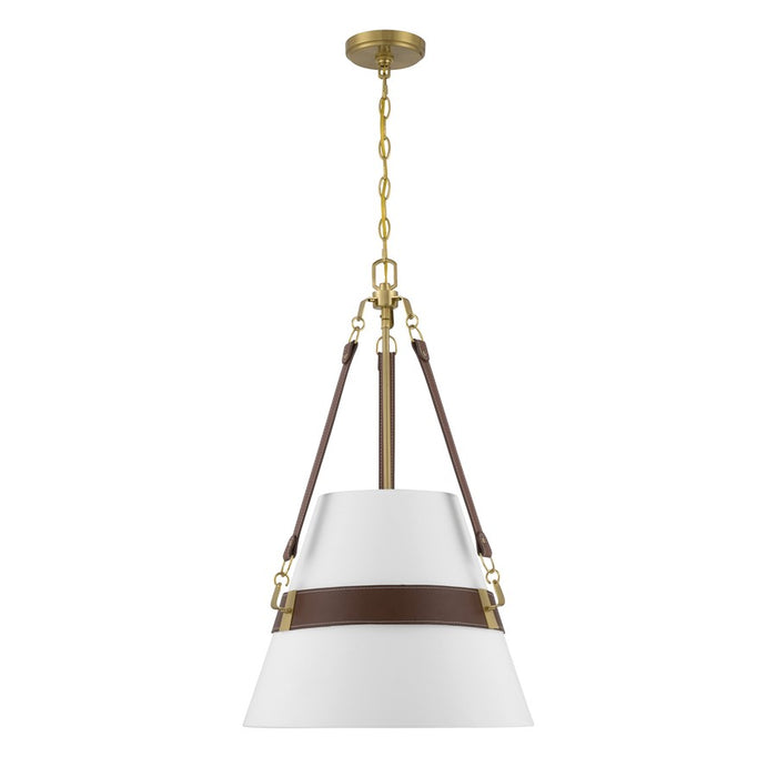 Savoy House Corinth 3 Lt Pendant, White, Warm Brass
