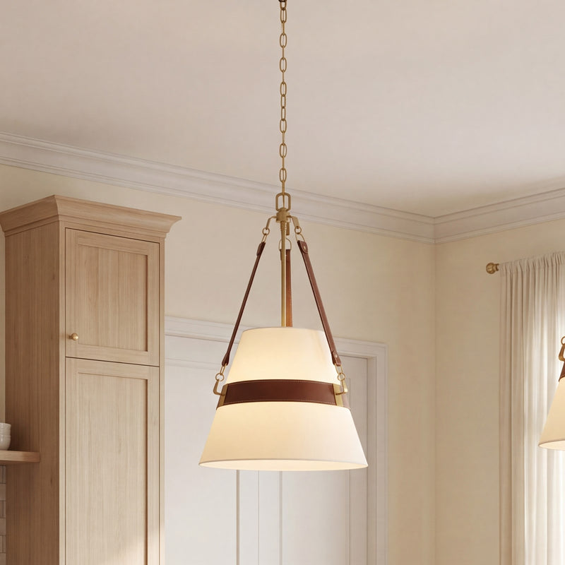 Savoy House Corinth 3 Lt Pendant, White, Warm Brass