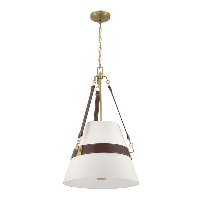 Savoy House Corinth 3 Lt Pendant, White, Warm Brass