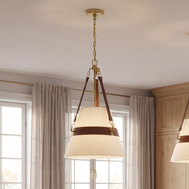 Savoy House Corinth 3 Lt Pendant, White, Warm Brass