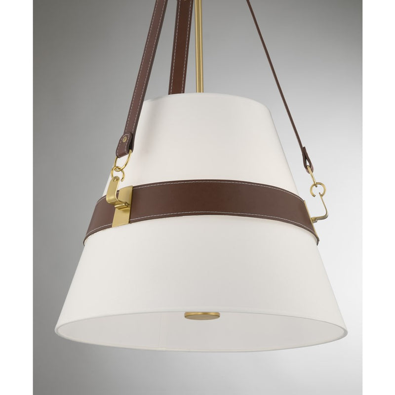 Savoy House Corinth 3 Lt Pendant, White, Warm Brass