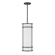Savoy House Porter 8in 1-Light Pendant | Coastal Mediterranean Bronze and White Opal Glass | Kitchen Island & Hallway | 8 x 8 x 20 in | Model 7-5699-1-15