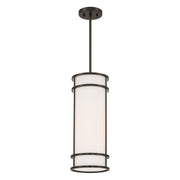 Savoy House Porter 8in 1-Light Pendant | Coastal Mediterranean Bronze and White Opal Glass | Kitchen Island & Hallway | 8 x 8 x 20 in | Model 7-5699-1-15