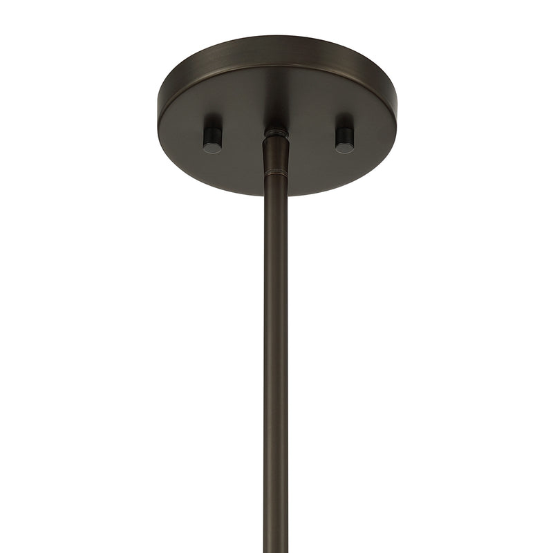 Savoy House Porter 8in 1-Light Pendant | Coastal Mediterranean Bronze and White Opal Glass | Kitchen Island & Hallway | 8 x 8 x 20 in | Model 7-5699-1-15
