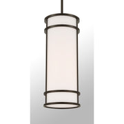 Savoy House Porter 8in 1-Light Pendant | Coastal Mediterranean Bronze and White Opal Glass | Kitchen Island & Hallway | 8 x 8 x 20 in | Model 7-5699-1-15
