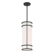 Savoy House Porter 8in 1-Light Mini-Pendant | Coastal Craftsman Matte Black and White Opal Glass | Kitchen Island & Dining Room | 8 in | Model 7-5699-1-89
