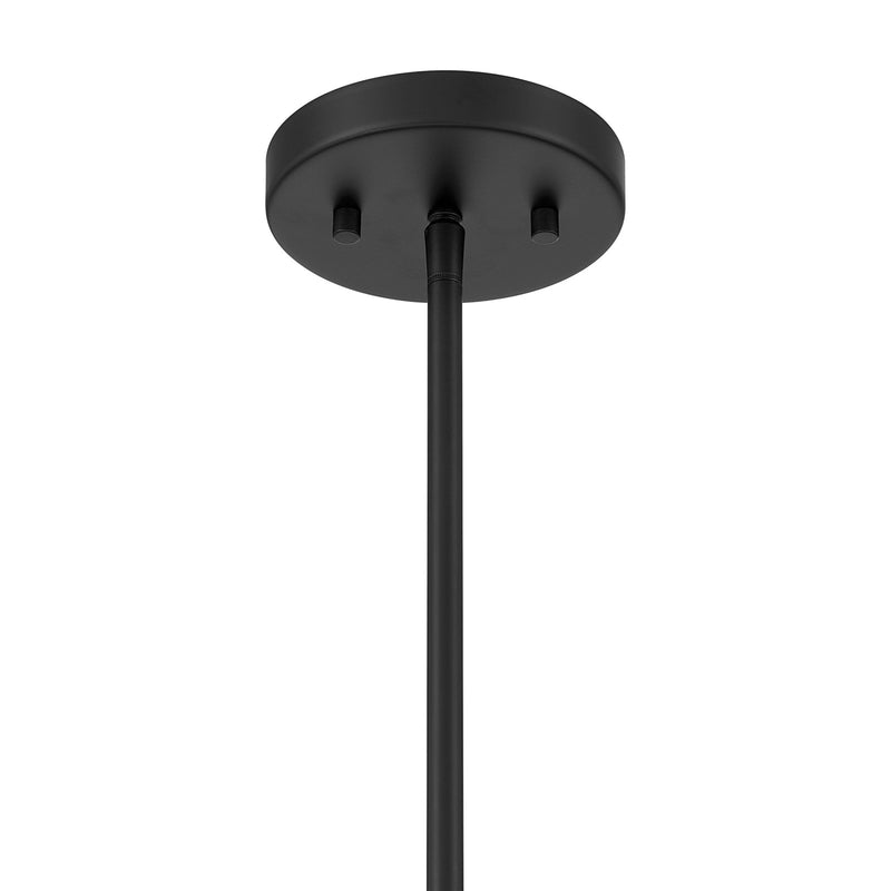 Savoy House Porter 8in 1-Light Mini-Pendant | Coastal Craftsman Matte Black and White Opal Glass | Kitchen Island & Dining Room | 8 in | Model 7-5699-1-89