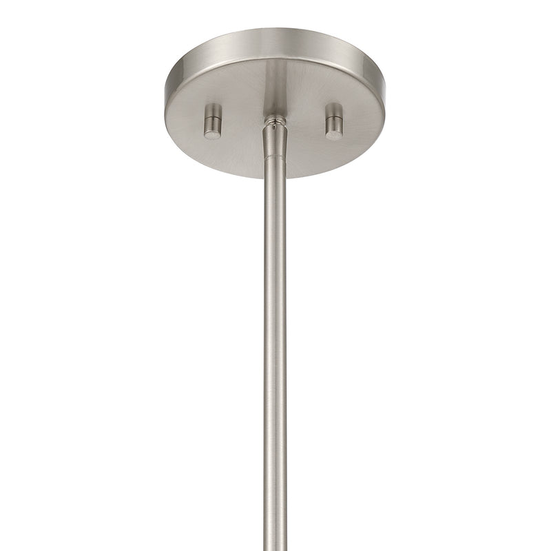 Savoy House Porter 8in 1-Light Mini-Pendant | Coastal Craftsman Satin Nickel and White Opal Glass | Kitchen Island & Dining Room | 8 in | Model 7-5699-1-SN