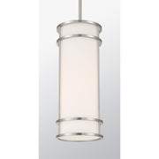 Savoy House Porter 8in 1-Light Mini-Pendant | Coastal Craftsman Satin Nickel and White Opal Glass | Kitchen Island & Dining Room | 8 in | Model 7-5699-1-SN