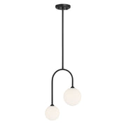 Savoy House Chester 2 Lt Pendant, White Opal, Matte Black - 7-5981-2-89