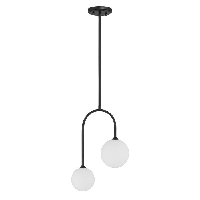 Savoy House Chester 2 Lt Pendant, White Opal, Matte Black