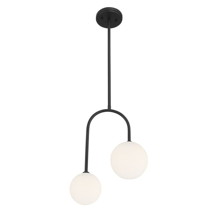 Savoy House Chester 2 Lt Pendant, White Opal, Matte Black