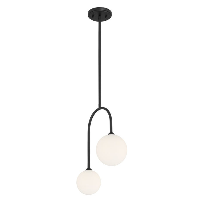 Savoy House Chester 2 Lt Pendant, White Opal, Matte Black