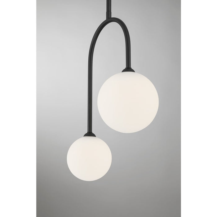 Savoy House Chester 2 Lt Pendant, White Opal, Matte Black