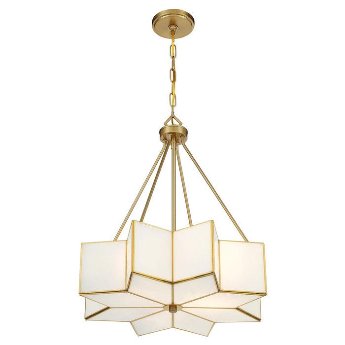 Savoy House Reiling 3 Light Pendant, Warm Brass/White