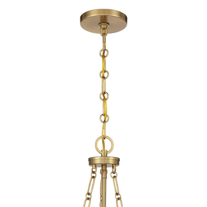 Savoy House Reiling 3 Light Pendant, Warm Brass/White