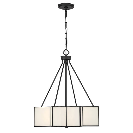Savoy House Reiling 3 Light Pendant, Matte Black/White - 7-5988-3-89
