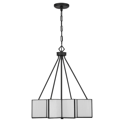 Savoy House Reiling 3 Light Pendant, Matte Black/White