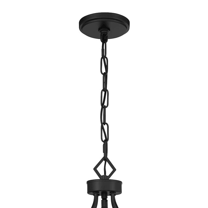 Savoy House Reiling 3 Light Pendant, Matte Black/White
