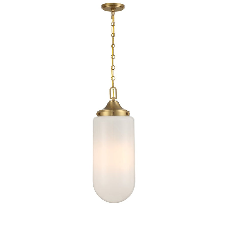 Essentials Bryant 3 Light Pendant, Warm Brass/Strie