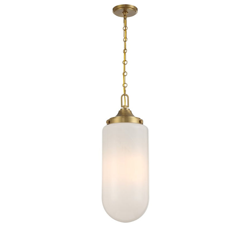 Essentials Bryant 3 Light Pendant, Warm Brass/Strie