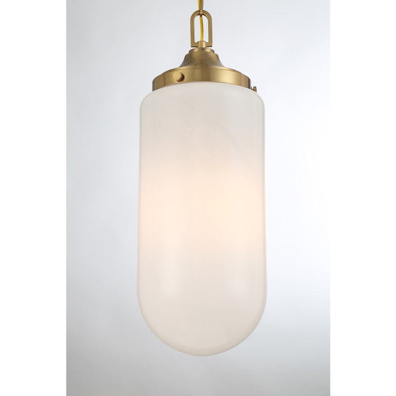 Essentials Bryant 3 Light Pendant, Warm Brass/Strie