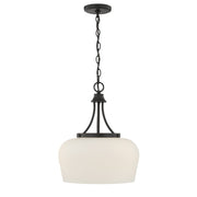 Savoy House Essentials Octave 3 Lt Pendant, White, Matte Black - 7-6034-3-BK